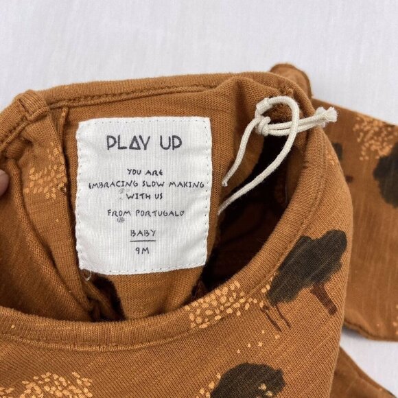 NWOT* Play Up Portugal Organic Cotton Ruffle Top in Warm Brown (9m) - Picture 7 of 10